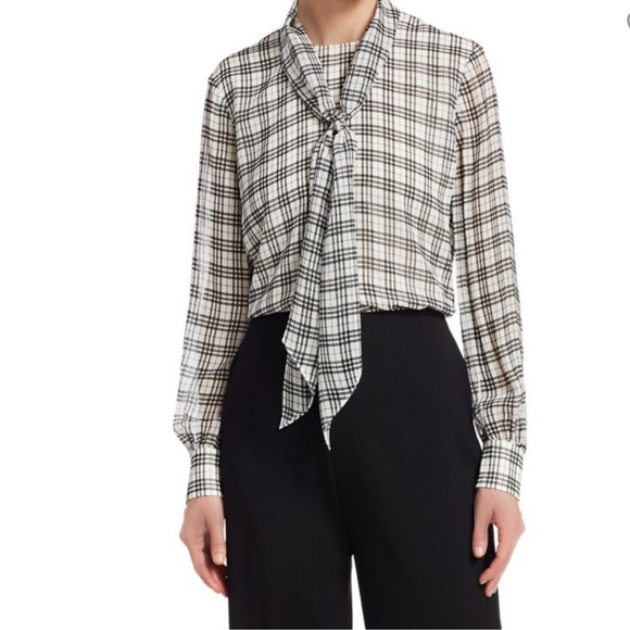 ST. JOHN
Sheer Prince of Wales Plaid Blouse - Picture 1 of 14